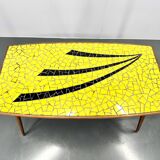 Midcetury Wood & Glass Mozaik Coffee or Side Table, Germany