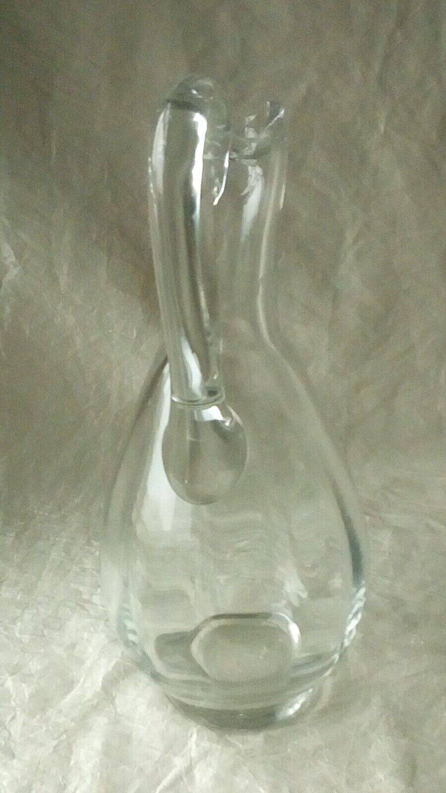 EWATER PITCHER CARAFE IN THICK GLASS WITH CUT-SIDE EFFECT
