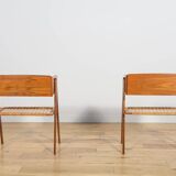 Mid-Century Teak and Rattan Nightstands by Søren Rasmussen, Denmark, 1960s,