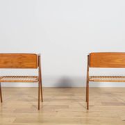 Mid-Century Teak and Rattan Nightstands by Søren Rasmussen, Denmark, 1960s,