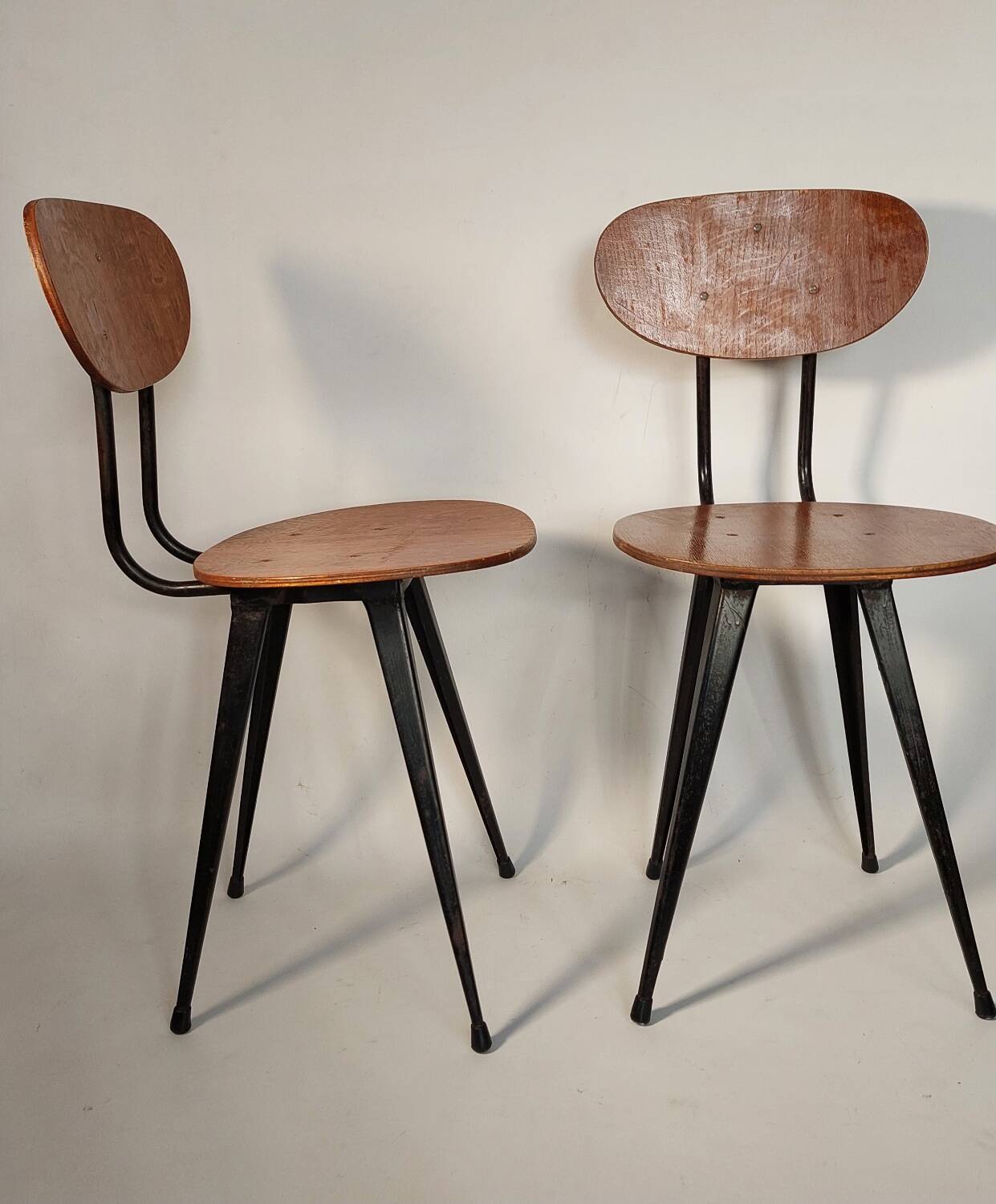 Paire chaise design industriel vintage