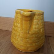 Pichet Digoin Sarreguemines barbotine décor osier