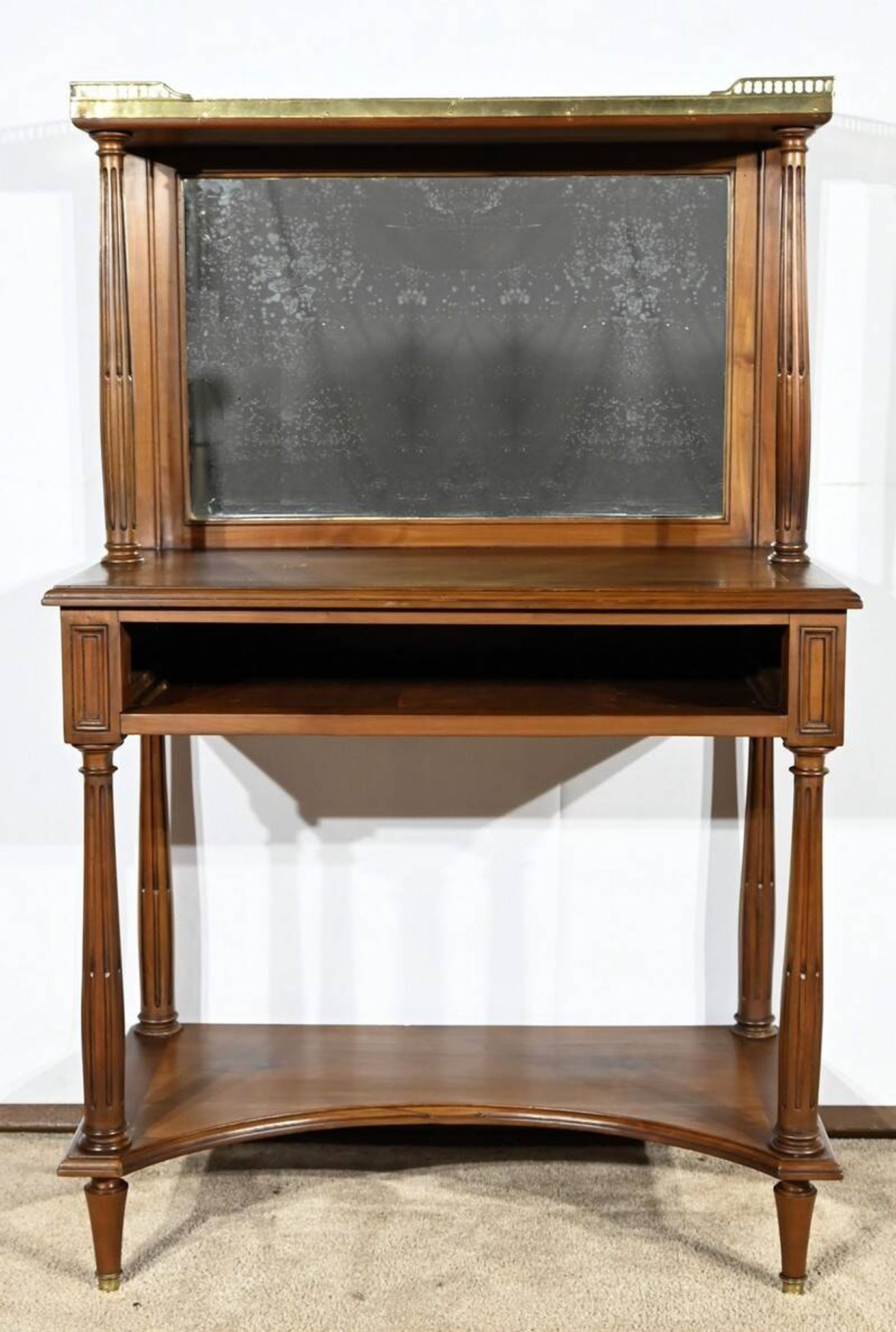 Table console en merisier, style Louis XVI, fin XIXème