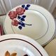 Set of 6 flat plates mismatched Digoin Sarreguemines, Terre de Fer and HBCF 30s