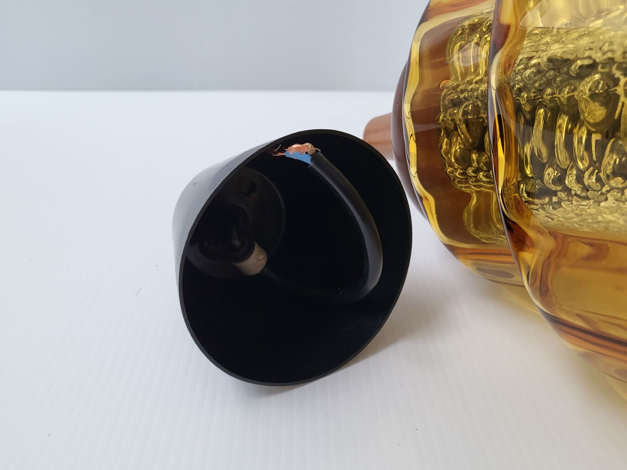 Pair of pendant lamps Carl Fagerlund Orrefors vintage 1960