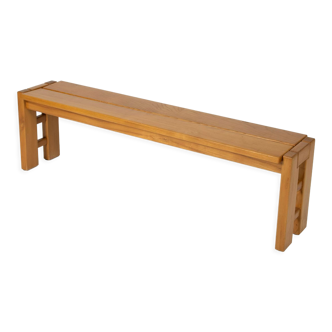 Solid elm bench, 1960s