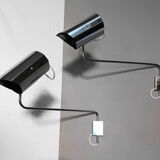 Pair of large chrome wall lamps from the 70s