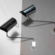 Pair of large chrome wall lamps from the 70s