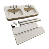 Console de salle de bain double vasque en céramique vintage