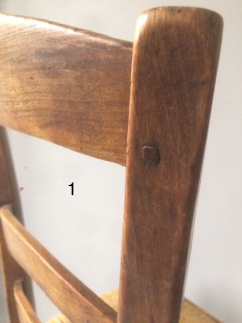 Wooden farm chairs pair