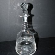 Baccarat carafe orange blossom water in crystal with guilloché decoration 1900