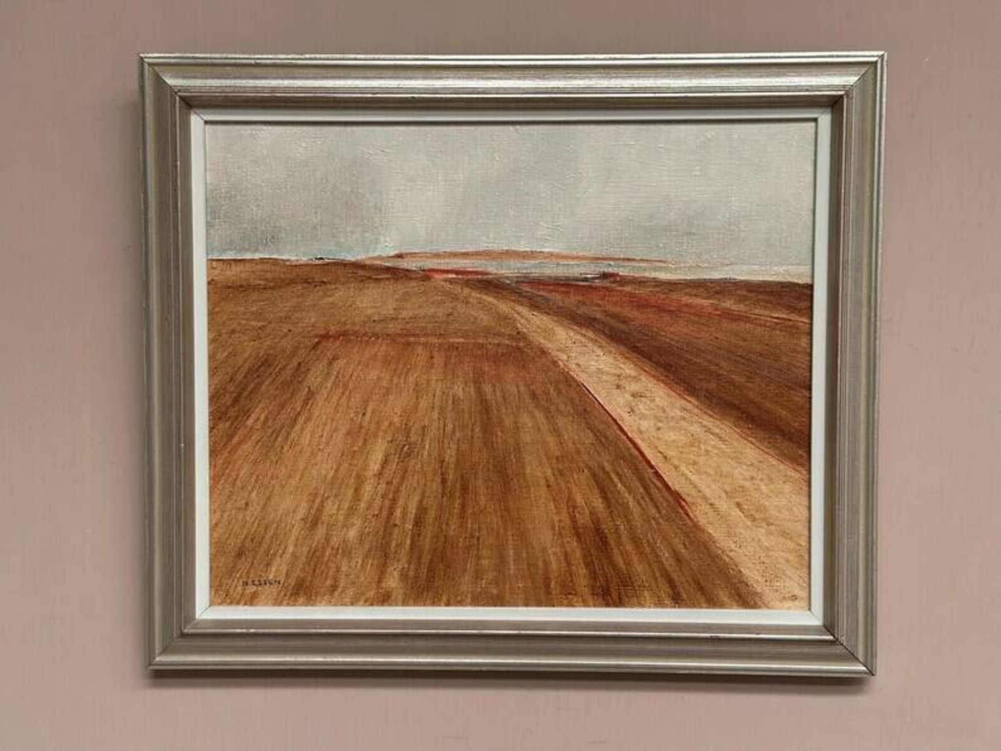 Original Swedish Oil on Canvas - "Rustic Landscape" by Nils Essen - Signed - Vintage and Framed - 42 × 50 cm (16.5" × 19.7")