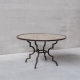 Mid-century onyx italian iron dining or garden table