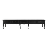 Buffet bas noir de style Louis XV du 20ème siècle.
