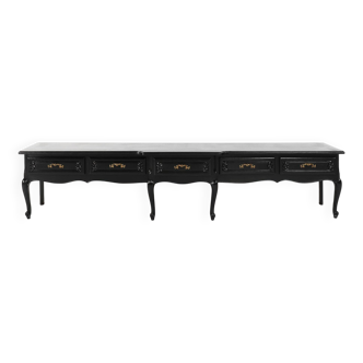 Buffet bas noir de style Louis XV français du XXe siècle