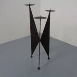 Brutalist German Iron Candleholder, 1960s