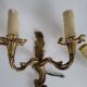 Antique Pair of Louis XV Style Gilt Metal Wall Sconces - 2 Lights