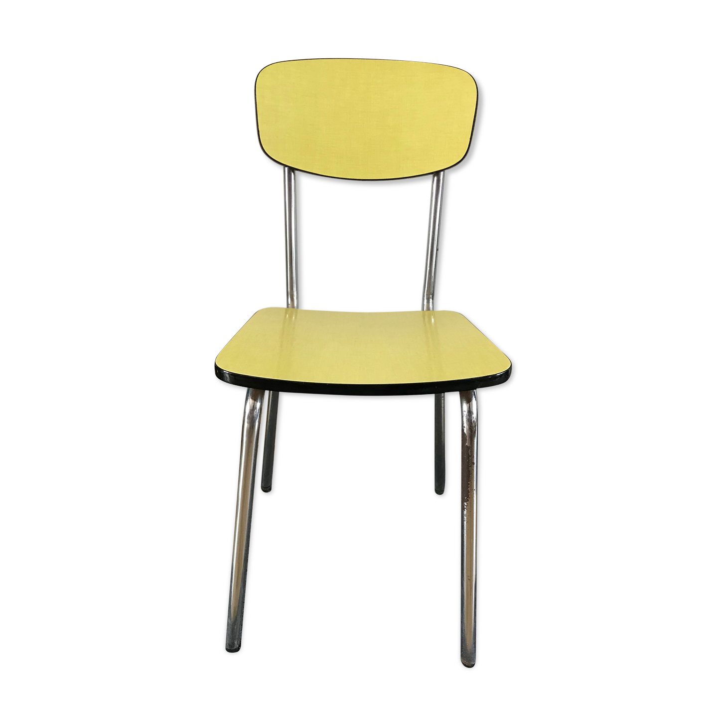 Canary yellow formica chair 70s