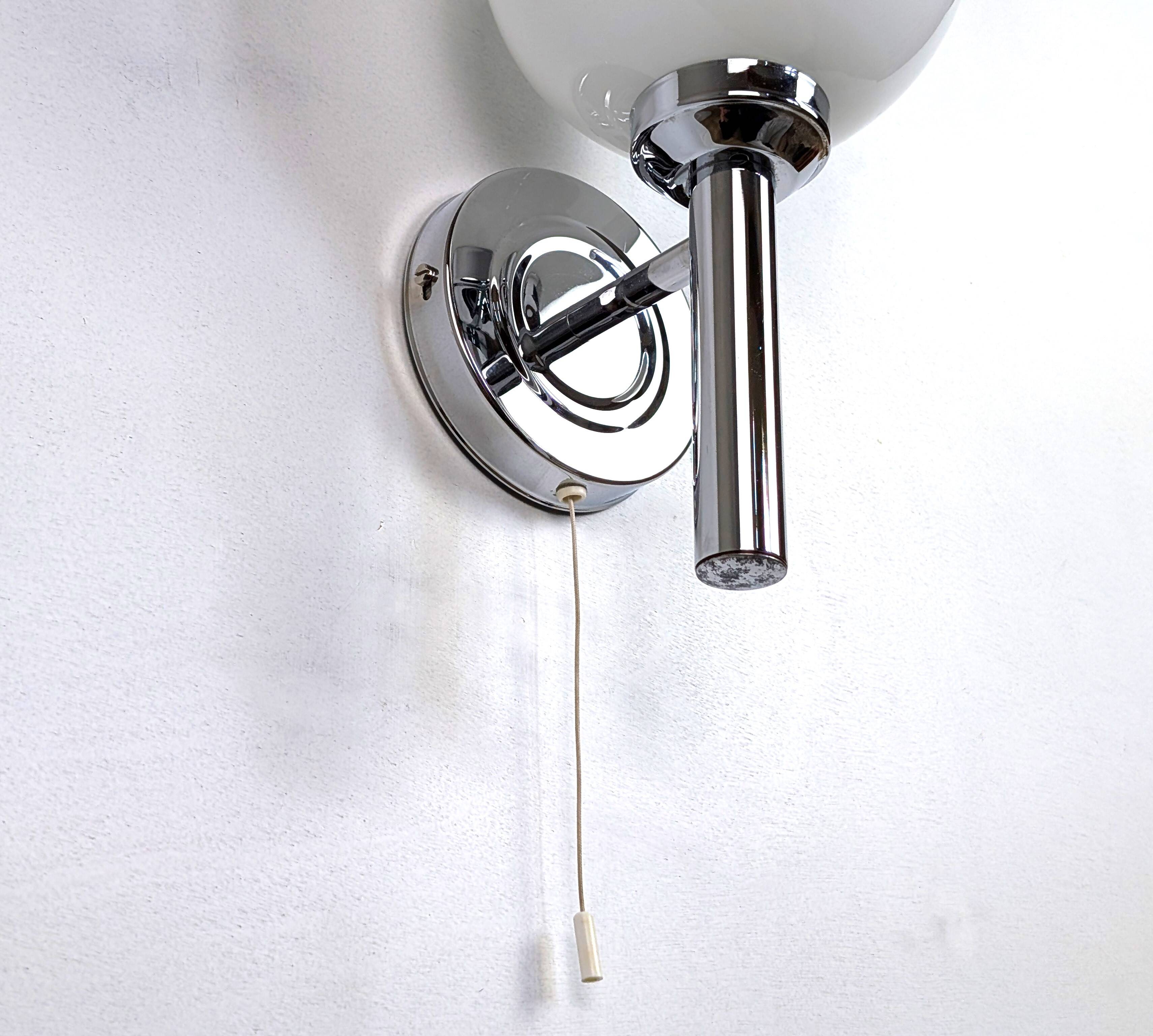 Pair of chrome wall lights