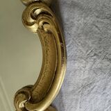 Golden resin rock mirror  42x68cm
