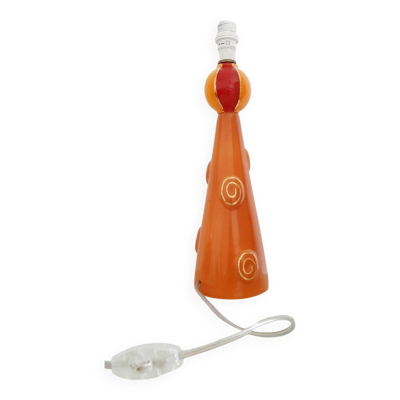 Pied de lampe bougeoir Émaux de Longwy