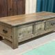 Table basse en châtaignier du XIXème à 3 tiroirs