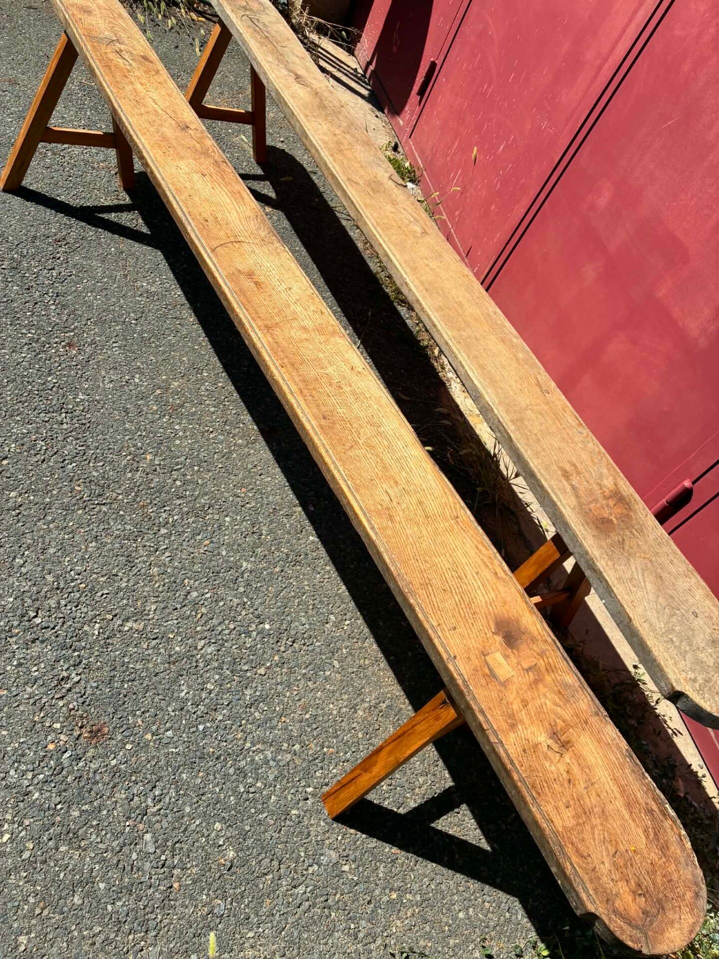 Lot de 2 bancs en chêne
