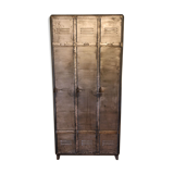 Industrial metal cloakroom with rounded corners.