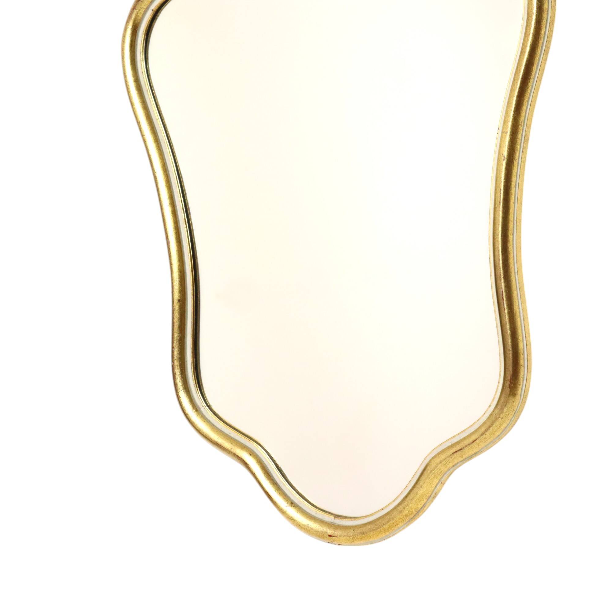 Vintage Classic Gold Leaf Gilded Mirror Belgium Cavos Baroque