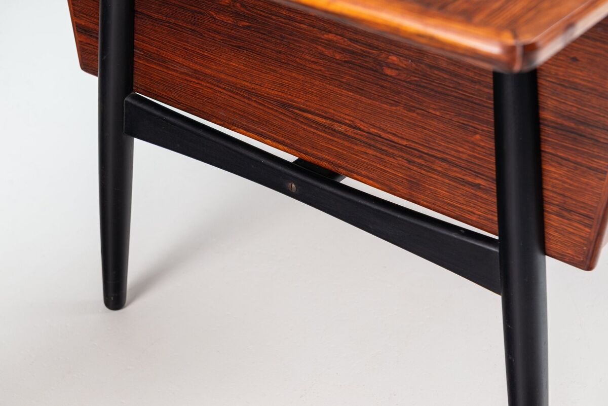 Scandinavian executive desk in rosewood with bar Denmark 1960