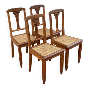 4 chaises art déco chêne