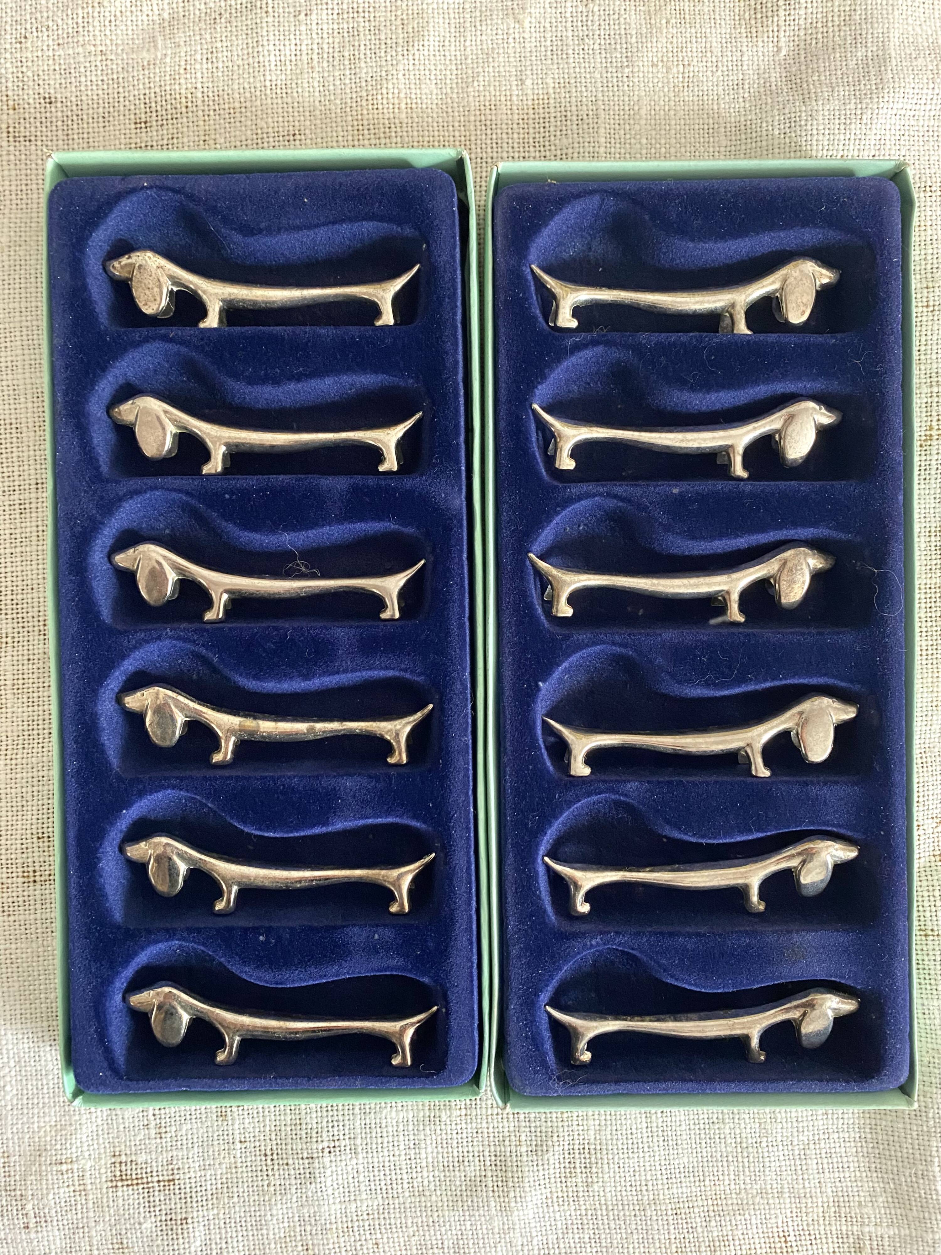 Vintage dachshund dog knife holder