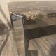 Table basse vintage roche bobois marbre pieds chromé circa 1970s