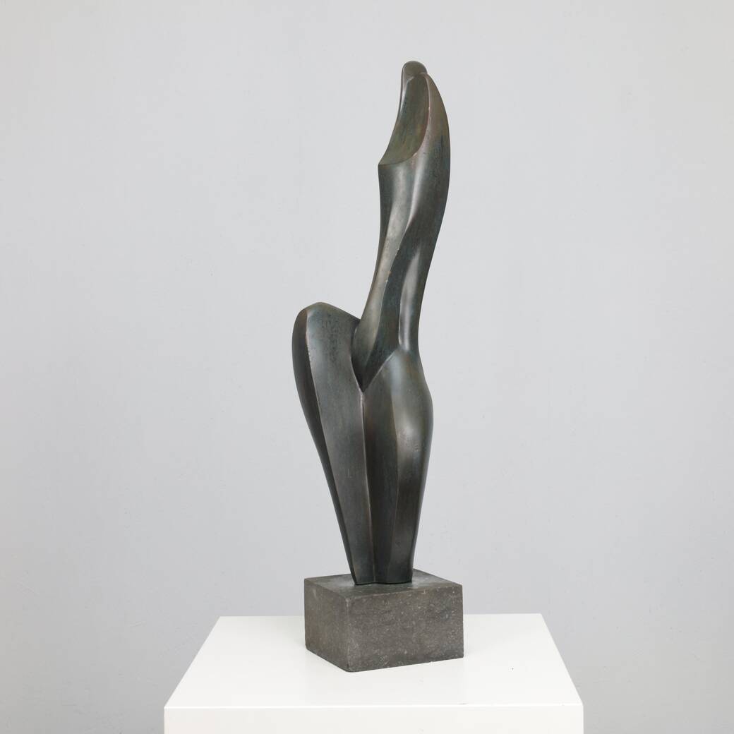 Bronze female figure sculpture by Francine Govers, Netherlands, 1990s