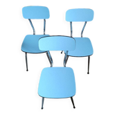 3 chaises formica bleu clair