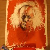 Lithograph portrait léo ferre jacques pecnard