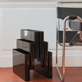 Vintage magazine rack Giotto Stoppino for Kartell, model 4675, black b