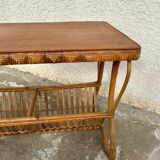 Vintage rattan magazine table