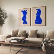 Paire d’estampes, art mural silhouette féminine. Lot de deux, 50x70cm