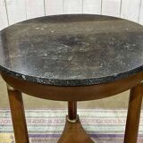 Empire-style side table from the 1950s in mahogany and black marble