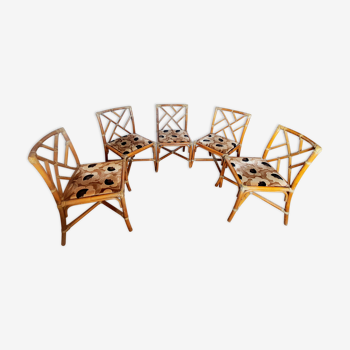 5 Chaises bambou