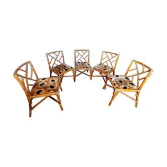 5 Bamboo chairs