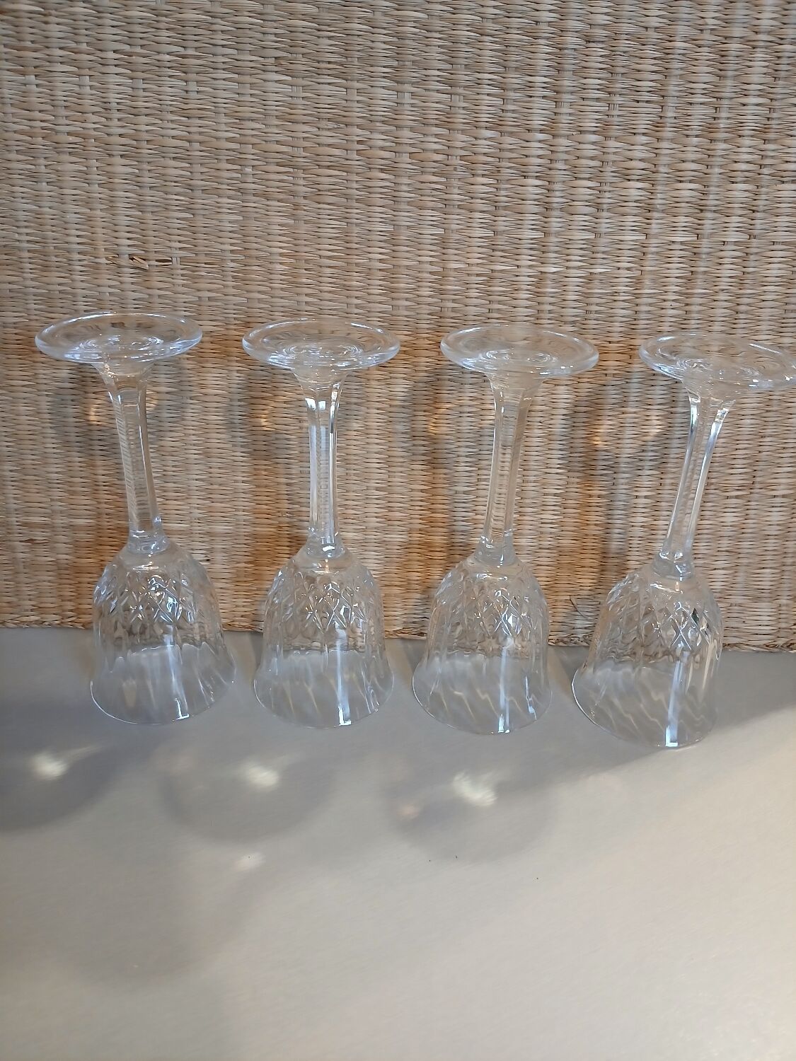 4 antique stemmed glasses