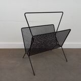 1950s magazine rack in perforated sheet metal