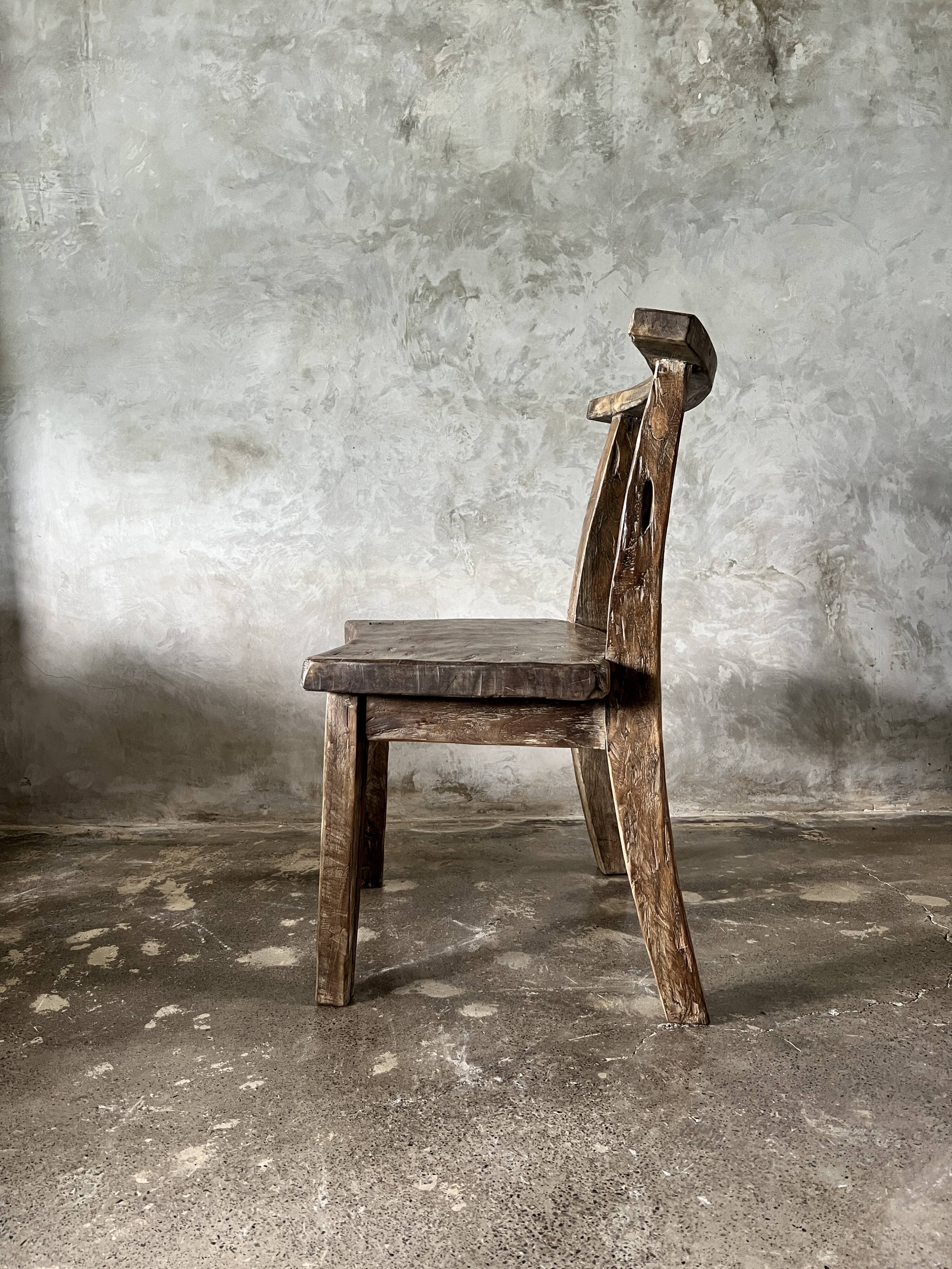 Large old teak chair or armchair H84 L60