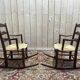 Paire de fauteuils pailles rustiques à bascule - rocking-chair chair