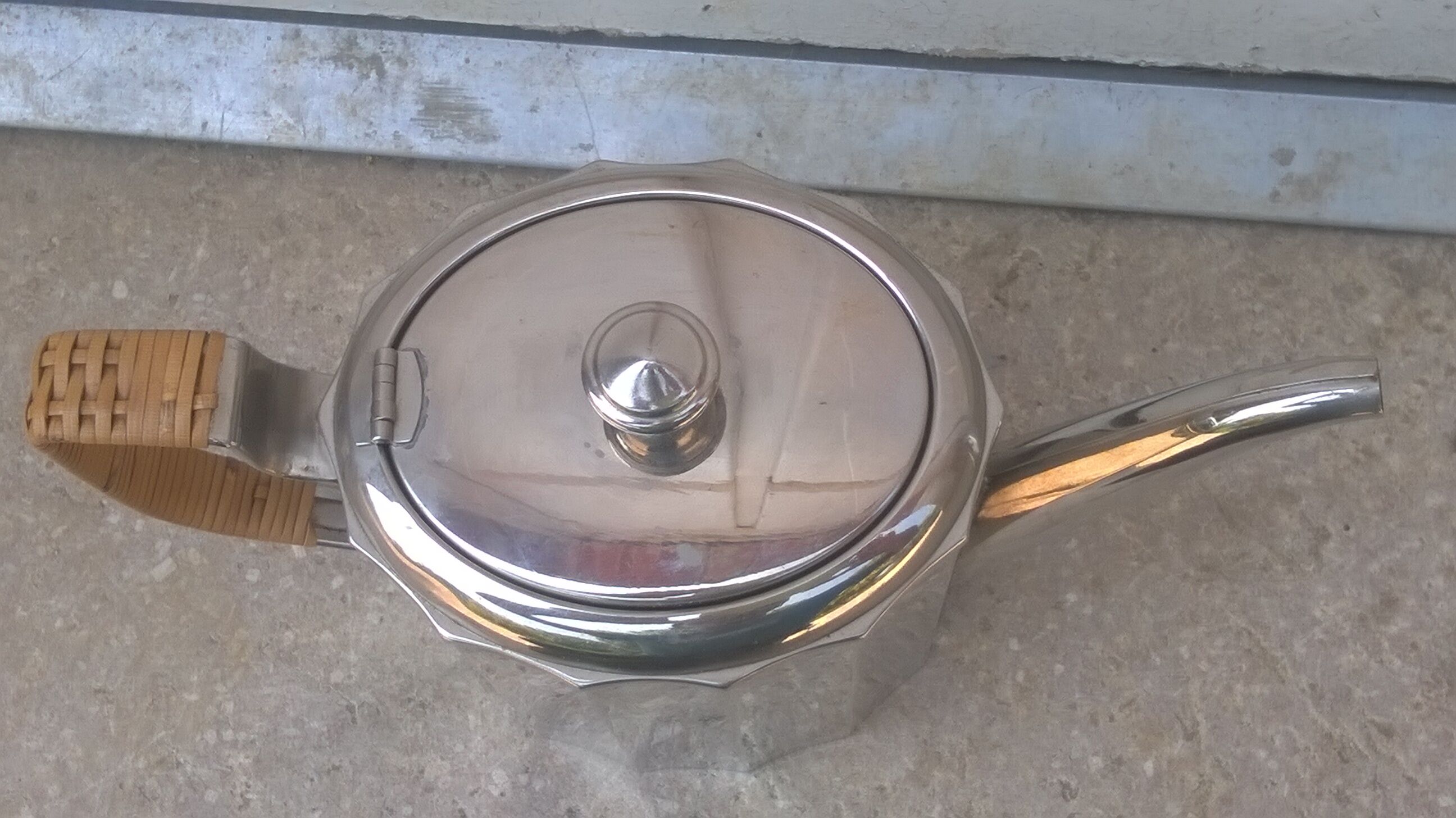 Silver metal teapot WMF year 1960