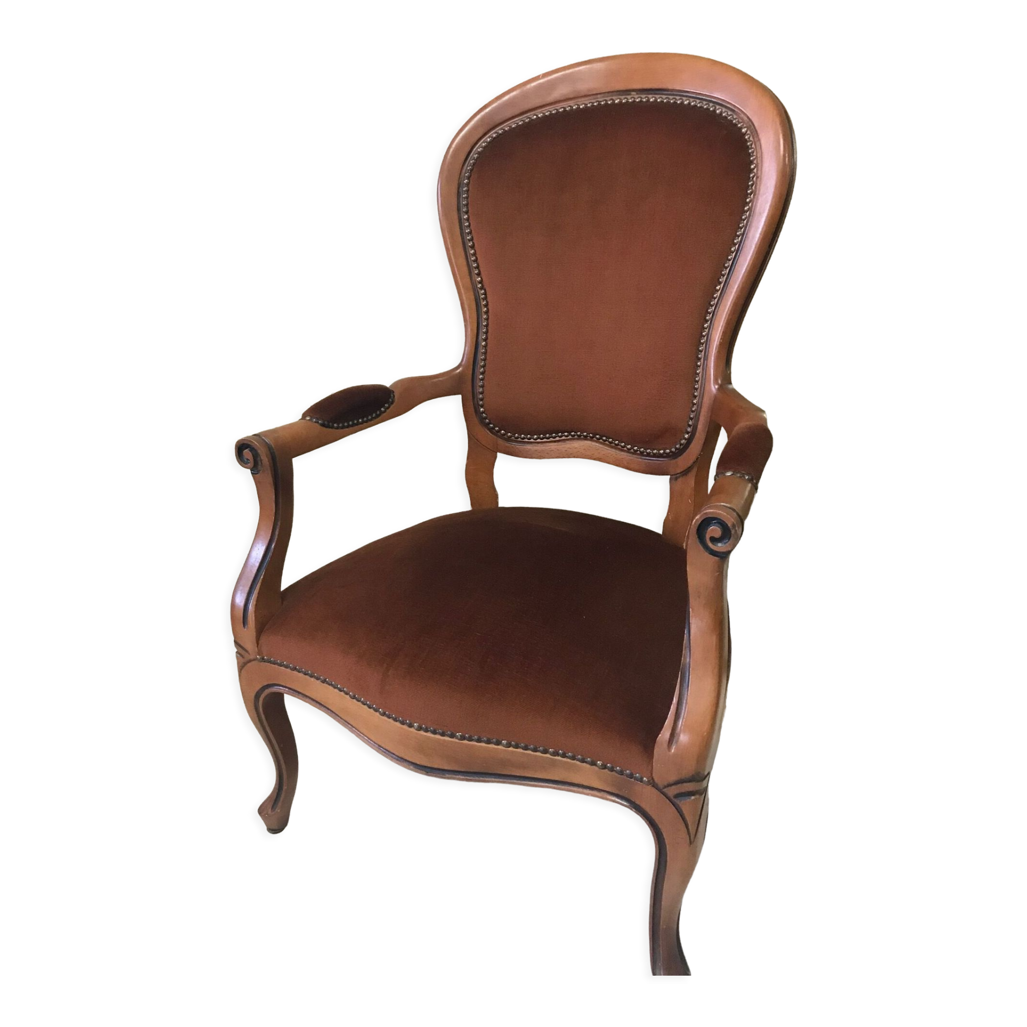 Voltaire armchair seated brown