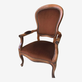 Voltaire armchair seated brown