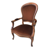 Fauteuil Voltaire assise marron